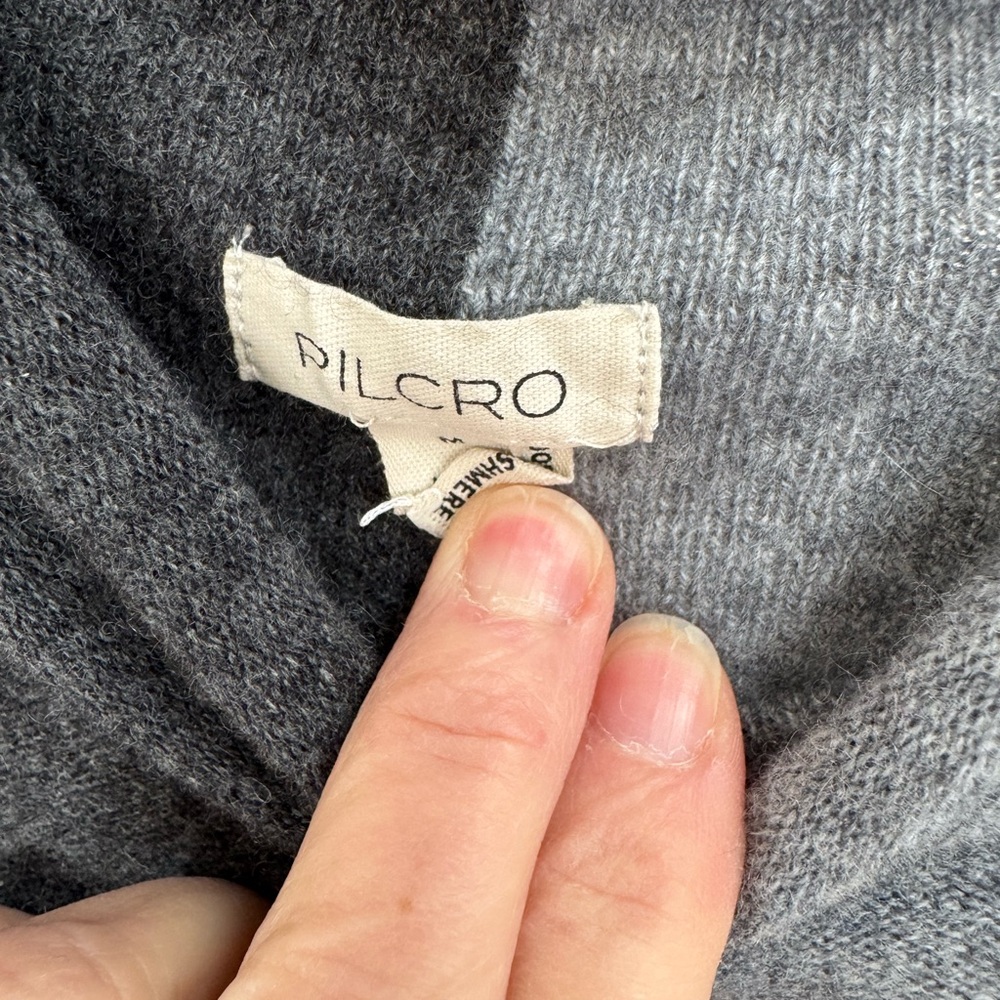 Pilcro Two-Tone Turtleneck Sweater in Black and Gray - Picture 2 of 5